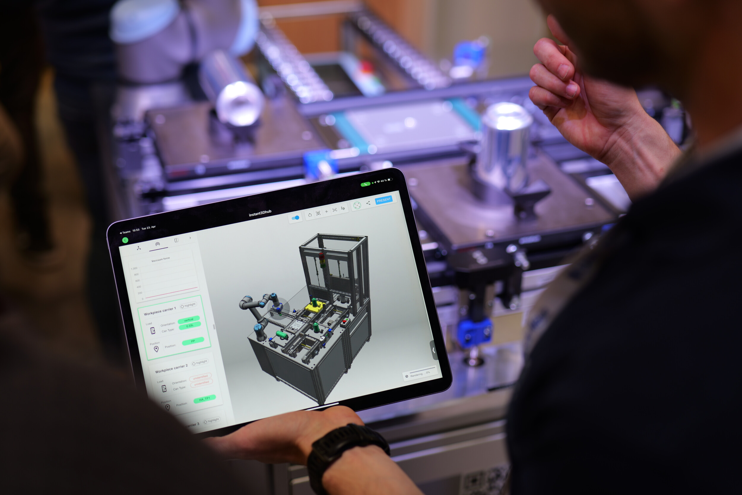 Real-time Digital Twin interface displaying live equipment